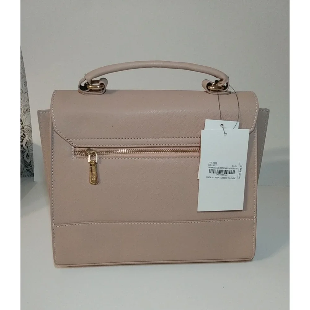 NWT Trina Turk Medium Blush Pink Satchel Purse Detach Strap MSRP 148.00